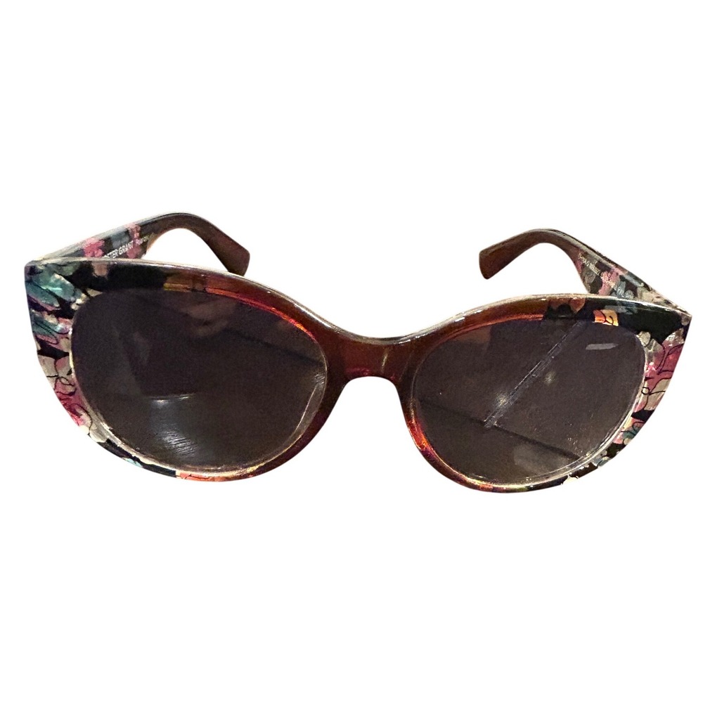 Foster Grant Polarized Floral Sunglasses Gradient Lens Boho Cat Eye Y2K